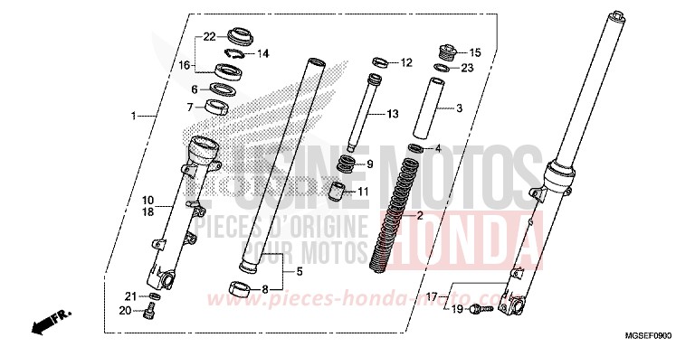 FRONT FORK for NC700S Dual Cluth ABS PEARL SUNBEAM WHITE (NHA66) from 2013